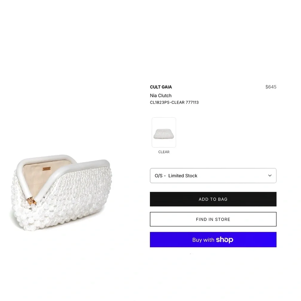 Cult Gaia Nia beaded Leather clutch
